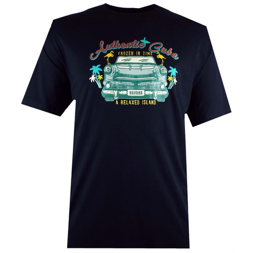 Espionage Cuba Print T-Shirt Navy